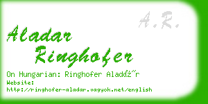 aladar ringhofer business card